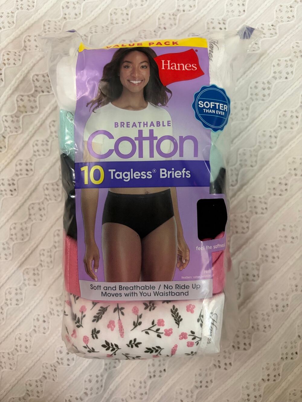 Hanes Breathable Cotton Tagless Briefs 10 Pack Women's 3XL Size 10 New